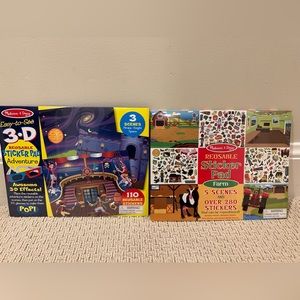 Melissa and Doug reusable sticker bundle - 3D adventure and farm’